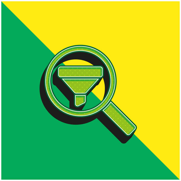 Analytics Green and yellow modern 3d vector icon logo