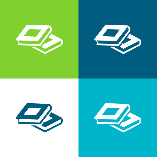 Книги Плоские четыре цвета минимальный набор значков