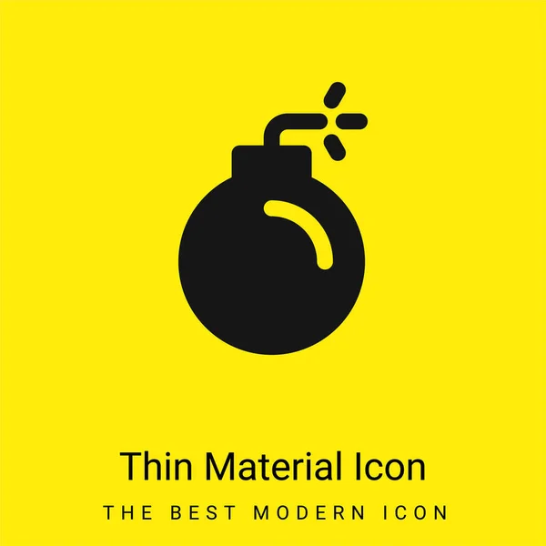 Bomb Minimal Bright Yellow Material Icon — Stock Vector