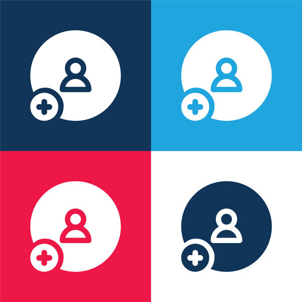 Добавить друг синий и красный четыре цвета минимальный набор значков