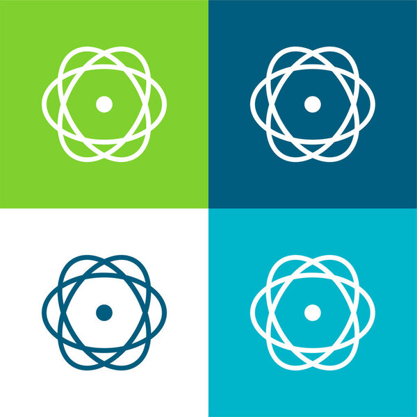 Atom Variant Flat four color minimal icon set