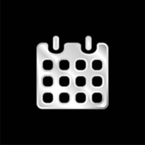 Black Paper Calendar With Spring silver plated metallic icon