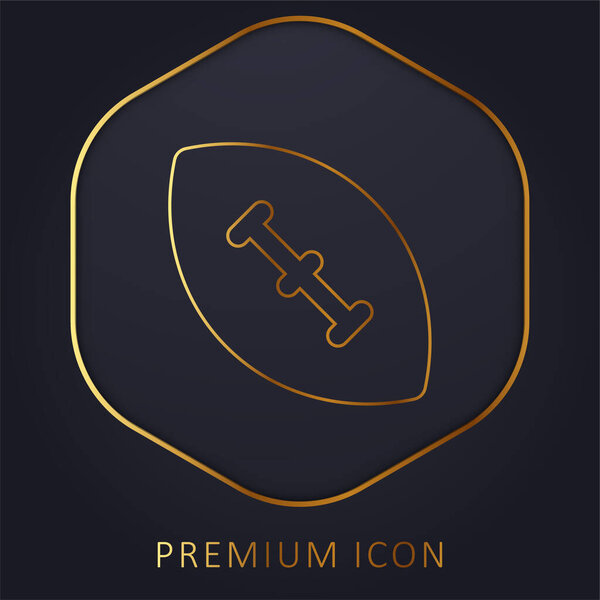 American Football Ball golden line premium logo or icon