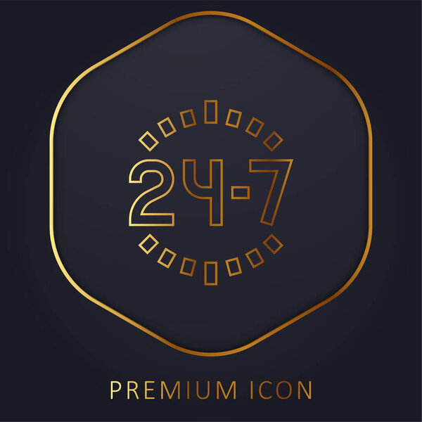 24 часов золотой линии премиум логотип или значок