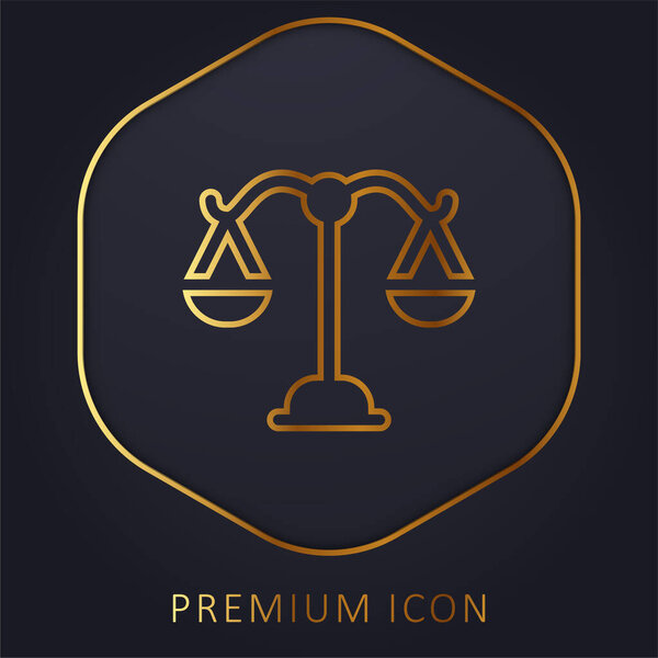 Balance golden line premium logo or icon