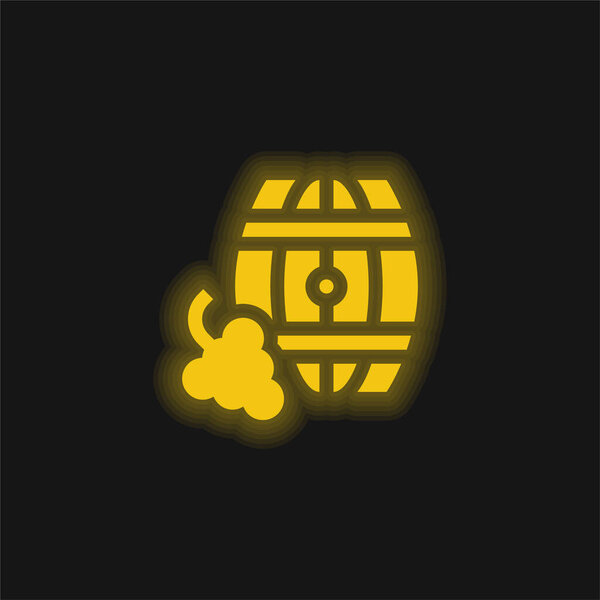 Barrel yellow glowing neon icon