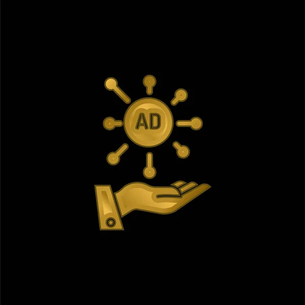 Chapado Oro Icono Metálico Vector Logotipo — Archivo Imágenes Vectoriales