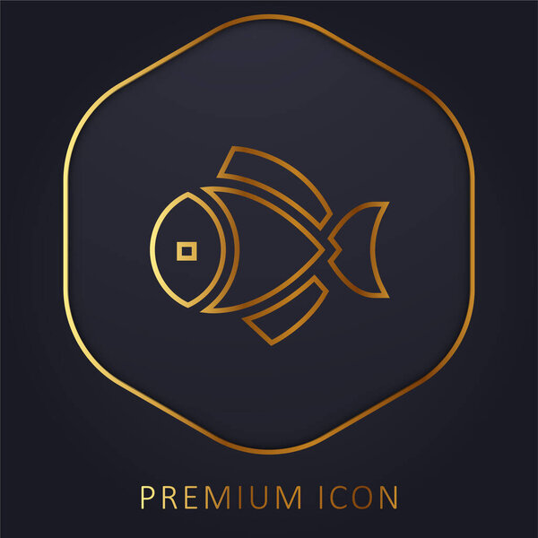 Big Fish golden line premium logo or icon