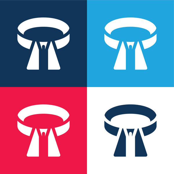 Belt blue and red four color minimal icon set