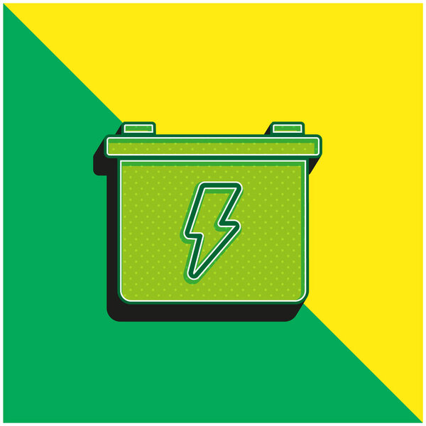 Батарея Зеленый и желтый современный 3d логотип вектора