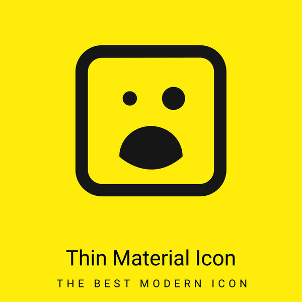 Black Eye And Opened Mouth Emoticon Square Face минимальный ярко-желтый значок материала