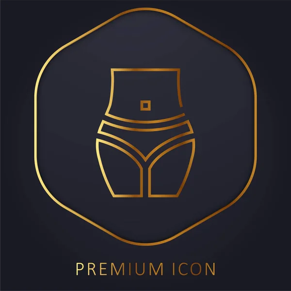 Cuerpo Línea Dorada Logotipo Premium Icono — Archivo Imágenes Vectoriales