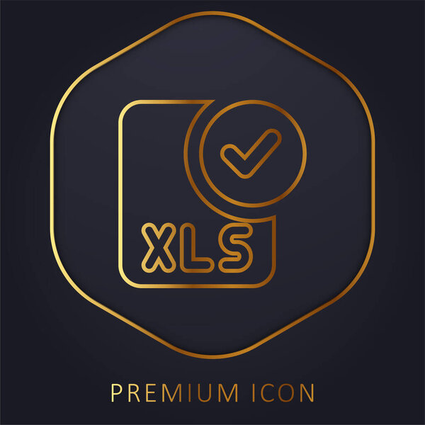 Approve golden line premium logo or icon