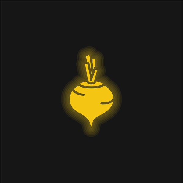 Beetroot yellow glowing neon icon
