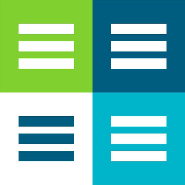 Bar Menu Flat four color minimal icon set