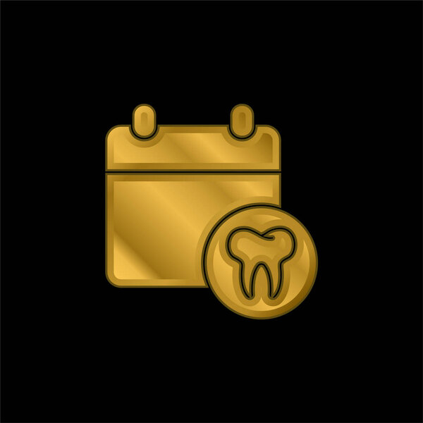 Appointment gold plated metalic icon or logo vector