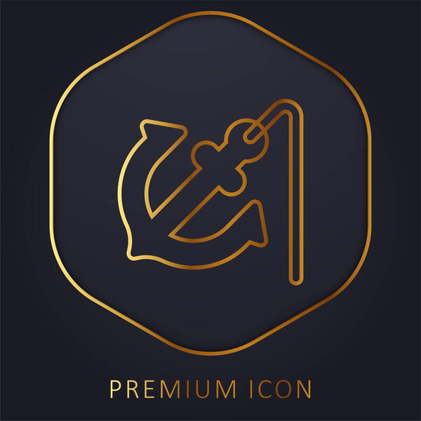 Anchor golden line premium logo or icon