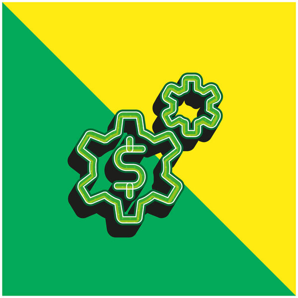 Application Green and yellow modern 3d vector icon logo