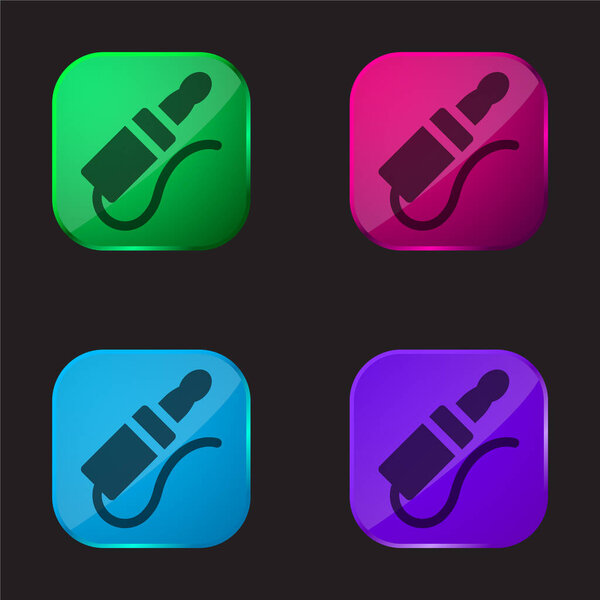 Audio Jack four color glass button icon