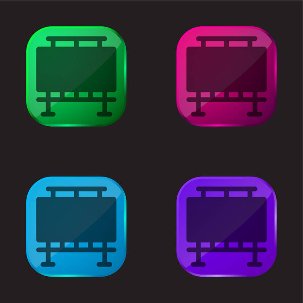 Billboard four color glass button icon