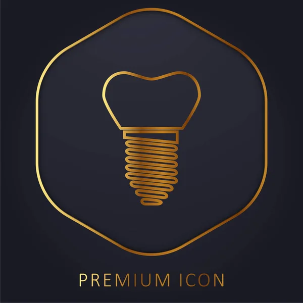 Logo Icono Premium Artificial Línea Dorada — Vector de stock