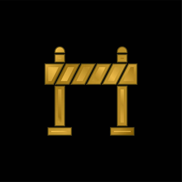 Barrier gold plated metalic icon or logo vector