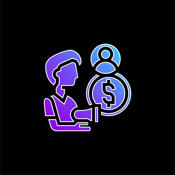 Affiliate blue gradient vector icon