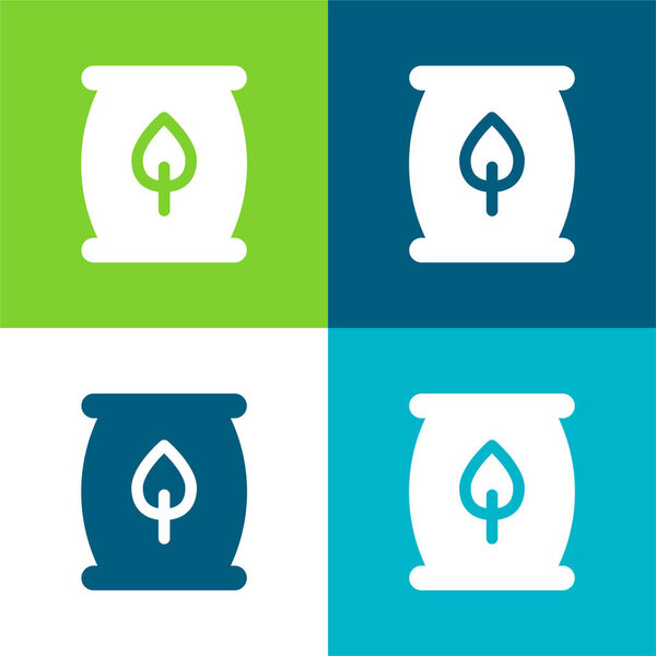 Biomass Energy Flat four color minimal icon set