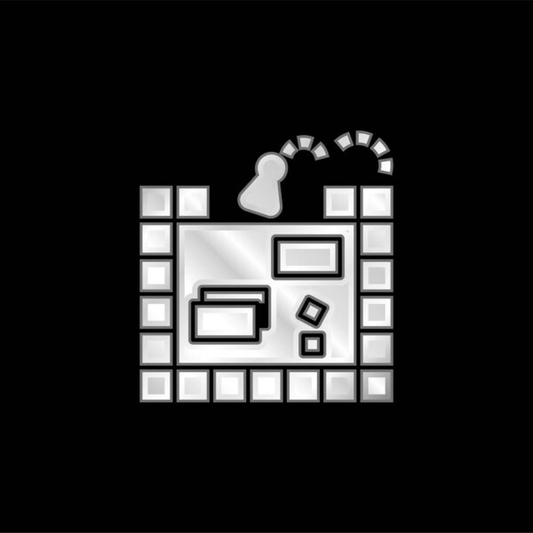 Board Game silver plated metallic icon