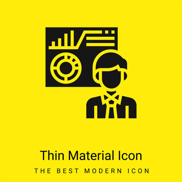 Analysing minimal bright yellow material icon
