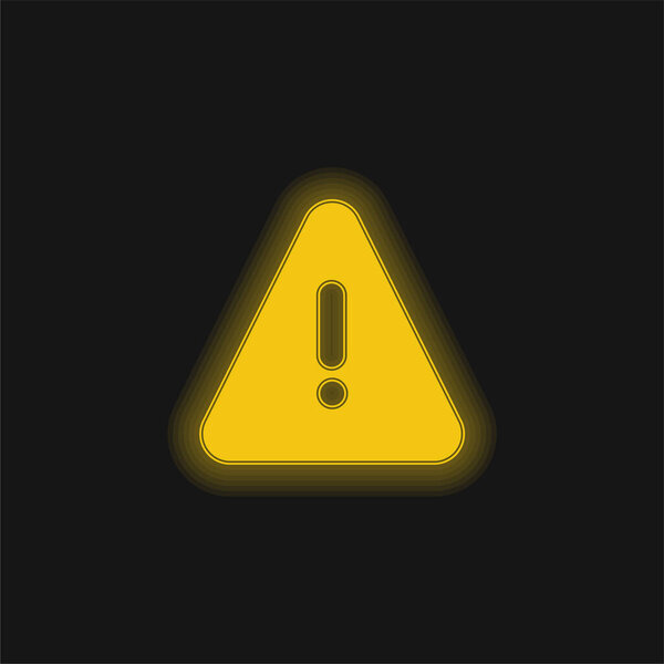 Alert yellow glowing neon icon