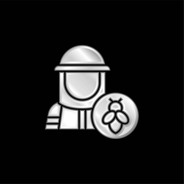 Beekeeper silver plated metallic icon