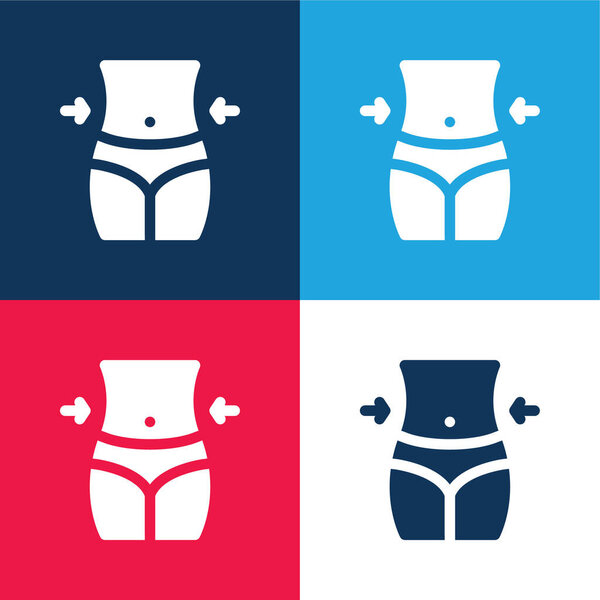 Belly blue and red four color minimal icon set