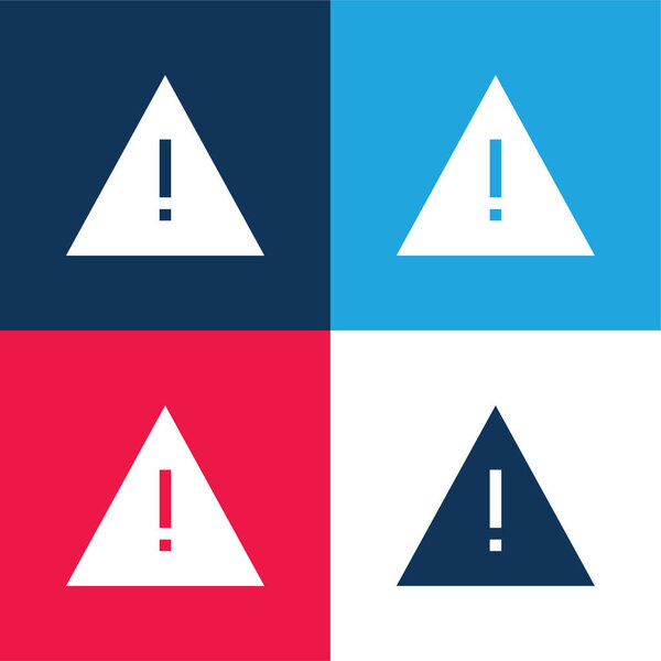 Alert blue and red four color minimal icon set