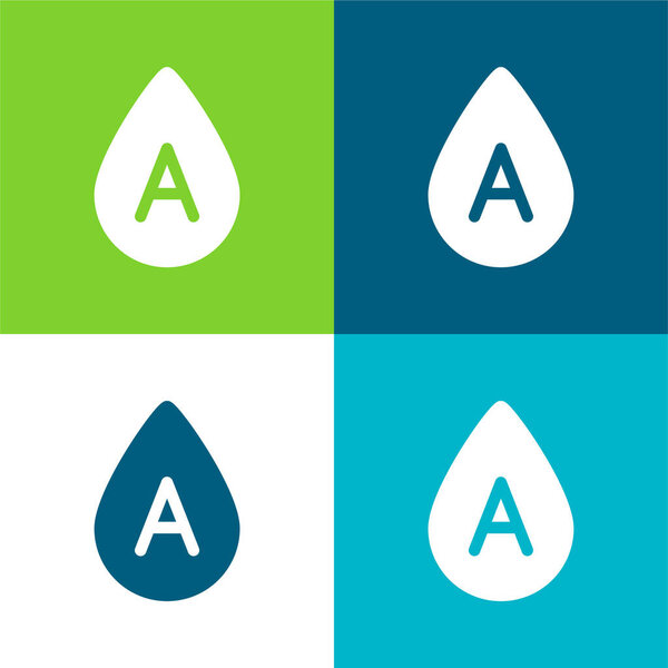 Blood Flat four color minimal icon set