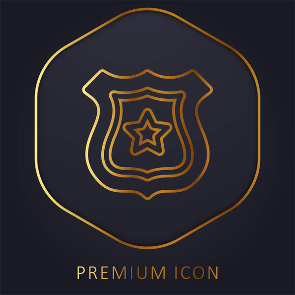 Badge golden line premium logo or icon