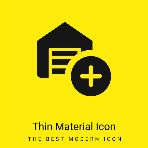 Добавить минимальный ярко-желтый значок материала