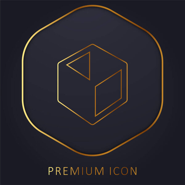 Box golden line premium logo or icon