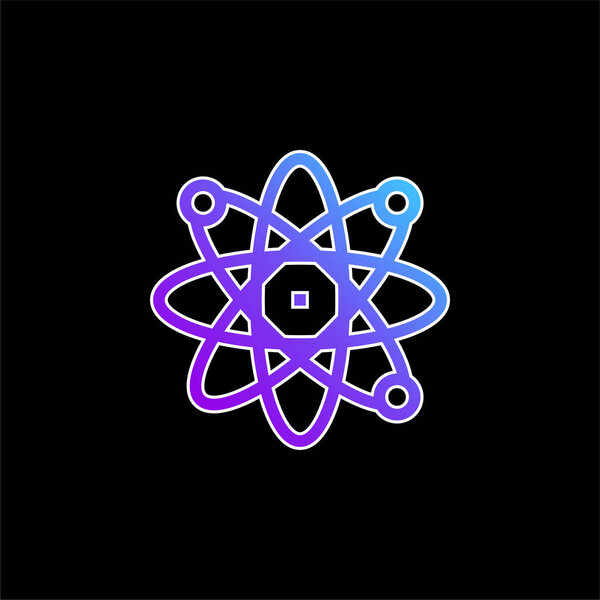 Atom blue gradient vector icon