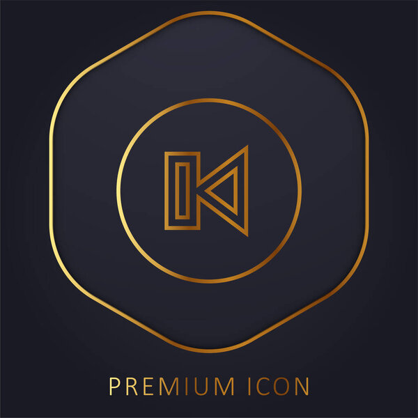 Back golden line premium logo or icon