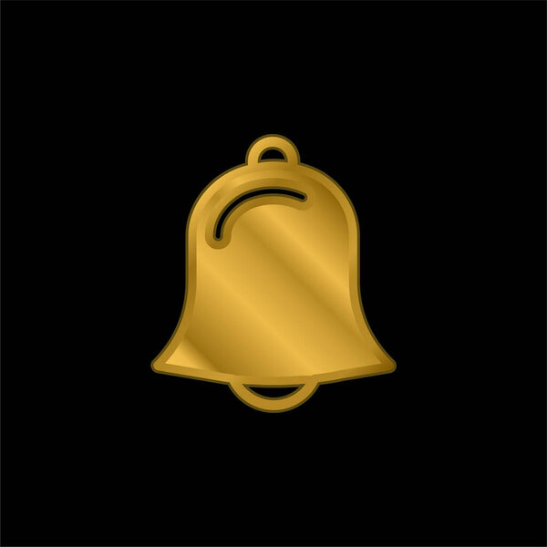 Alarm gold plated metalic icon or logo vector