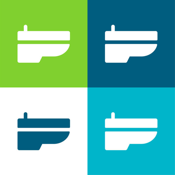 Bidet Flat four color minimal icon set