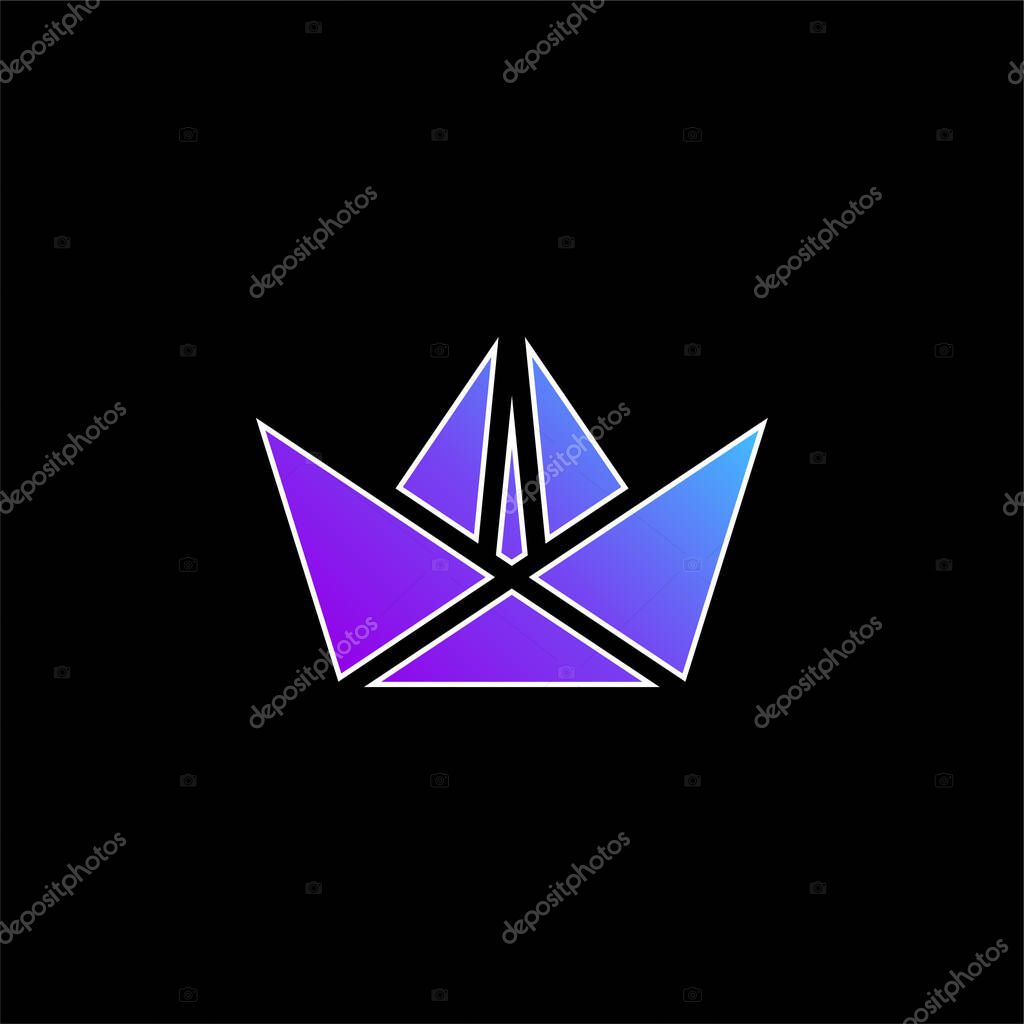 Boat blue gradient vector icon