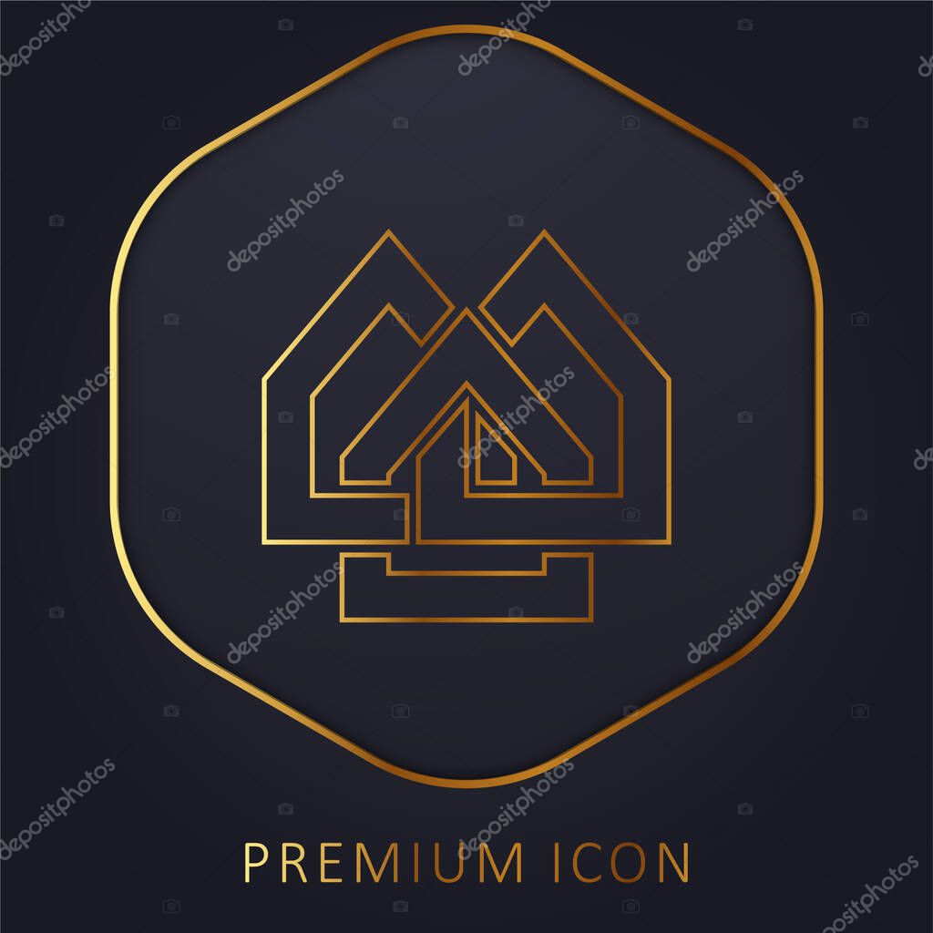 Alliedhomes Logo golden line premium logo or icon