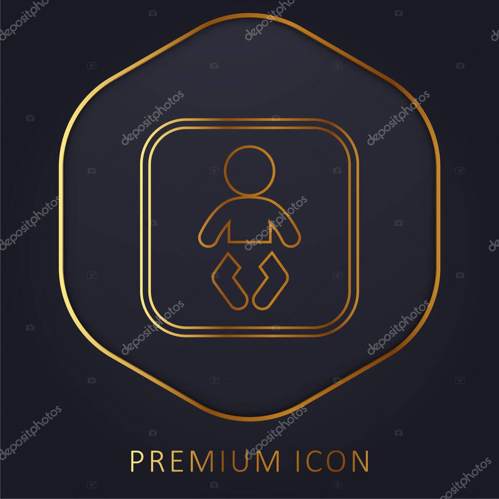 Baby Zone golden line premium logo or icon