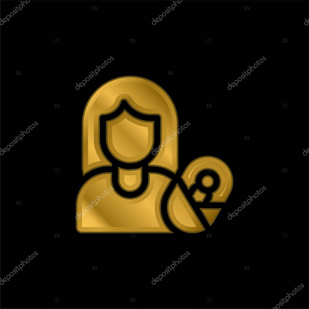 Adoptive Mother gold plated metalic icon or logo vector