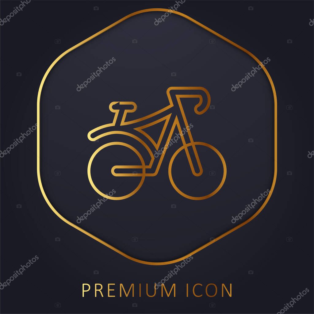 Bicycle golden line premium logo or icon