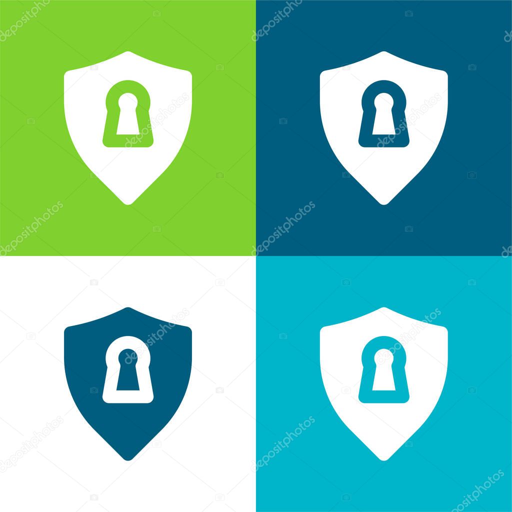 Antivirus Flat four color minimal icon set