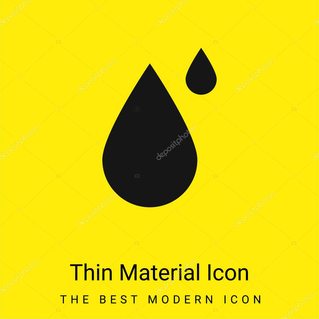 Big And Small Drops minimal bright yellow material icon