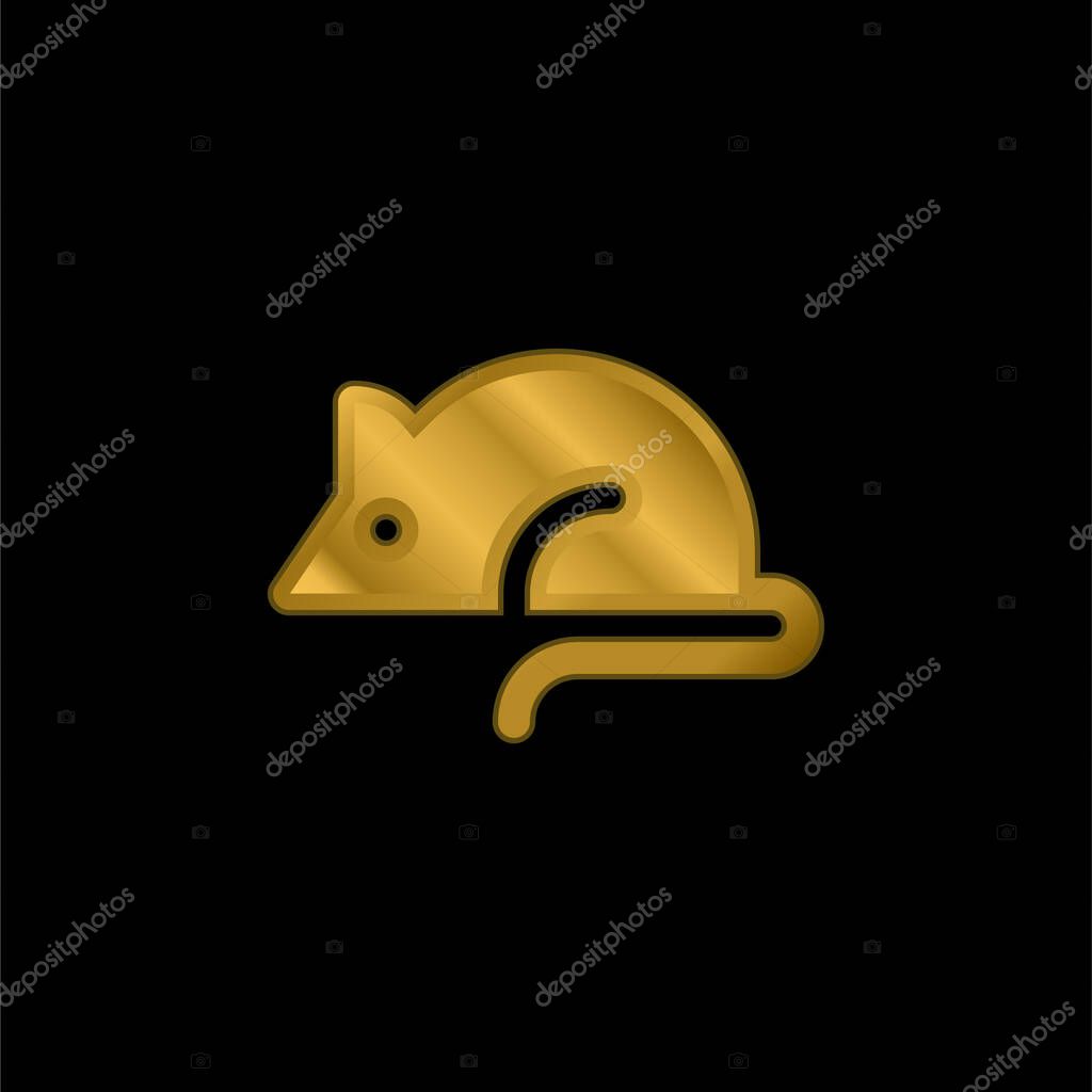 Animal Testing gold plated metalic icon or logo vector